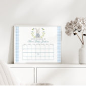 Blue Little Bunny Spring Baby uitgerekende datum C Poster
