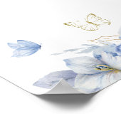 Blue Little Butterfly Boy Baby shower Menu Poster (Hoek)