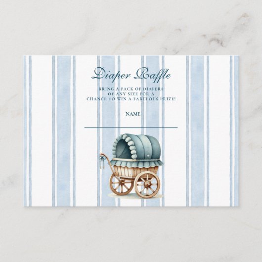 Blue Little Cowboy Modern Western Diapper Raffle Informatiekaartje (Voorkant)
