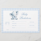 Blue Little Elephant Peanut Bow Baby Predictions Briefpapier (Voorkant)