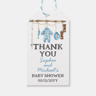 Blue Little Fisherman Baby Shower Cadeaulabel