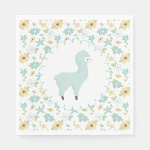 Blue Little Llama Napkins Servetten