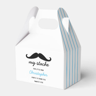 Blue Little Man Mustache Birthday Party Bedankdoosjes