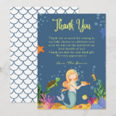 Blue Little Mermaid Merci Cartes (Devant / Derrière)