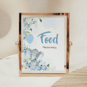 Blue Little Peanut Elephant Baby shower Eten Poster