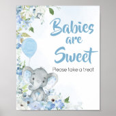 Blue Little Peanut Elephant Baby's zijn zoet Poster (Voorkant)