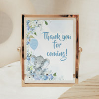 Blue Little Peanut Elephant Bedankt voor je komst