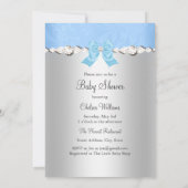 Blue Little Prince Baby shower Invitation Kaart (Achterkant)