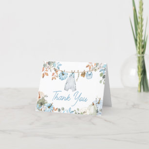 Blue Little Pumpkin Herfst Herfst Baby shower Bedankkaart