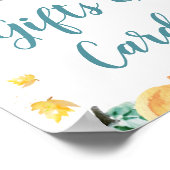 Blue Little Pumpkin Truck Baby shower Sign Poster (Hoek)