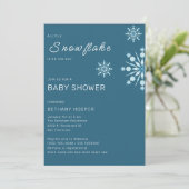 Blue Little Snowflake on the Way Boy Baby shower Kaart (Staand voorkant)