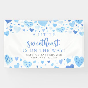 Blue Little Sweetheart Valentijnsdag Baby shower Spandoek