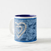 Blue Live Lauder Love Diamond Heart Mug (Devant gauche)