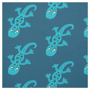 Blue Lizard Gecko Clip Art Illustration on Blue Stof