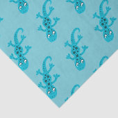 Blue Lizard Gecko op Blue Kinder Tissuepapier (Detail)