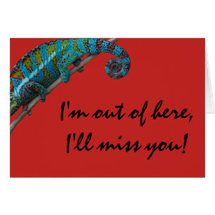 Blue Lizard "Ik zal je missen!" Wenskaart
