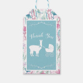Blue Llama Boy Baby shower Cadeaulabel (Voorkant)