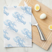 Blue Lobster Theedoek (Quarter Fold)