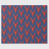 Blue Lobster Zee Creature Maine Seafood Pattern Cadeaupapier (Vlak)
