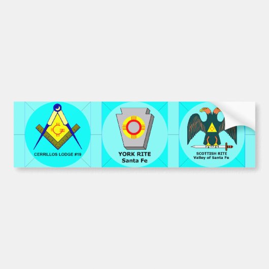 Blue Lodge, York Rite, Scottish Rite Bumpersticker (Voorkant)