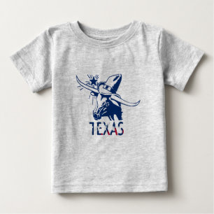 Blue Longhorn Steer met Cowboy Pet en letters