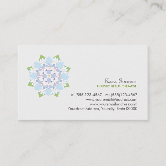 Blue Lotus Carte de visite de santé naturelle (Devant)