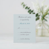 Blue Lotus Floral Wedding Invitation RSVP (Staand voorkant)