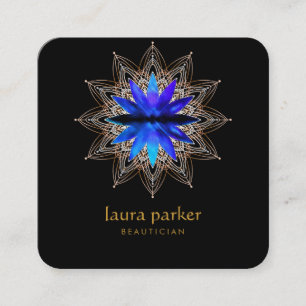 Blue Lotus Flower Healing Therapy Yoga Holistic Vierkante Visitekaartje