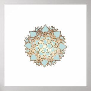 Blue Lotus Flower Mandala Poster