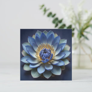Blue Lotus Flower Spiritueel Zen Art Gepersonalise Feestdagenkaart