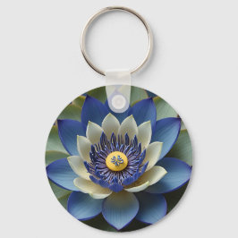 Blue Lotus Flower Spiritueel Zen Art Sleutelhanger