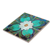  Blue Lotus Frog Portugees Tegeltje (Zijkant)