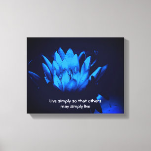 Blue Lotus Live Simply Inspirerend offerte Canvas Afdruk