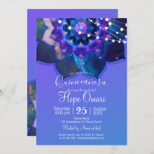 Blue Lotus Mandala Kaart (Voorkant / Achterkant)