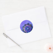 Blue Lotus Mandala Ronde Sticker (Envelop)