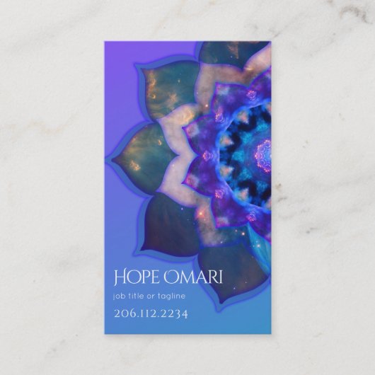 Blue Lotus Mandala Visitekaartje (Voorkant)