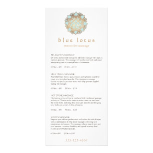 Blue Lotus Massage Therapist Price List Menu
