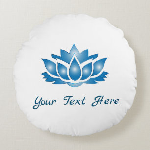 Blue Lotus Mind Body Spirit - Gepersonaliseerd Rond Kussen
