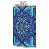 Blue Lotus Mirror Mandala Art - Flask Heupfles (Links)