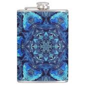 Blue Lotus Mirror Mandala Art - Flask Heupfles (Voorkant)