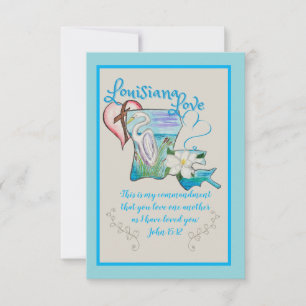 Blue Louisiana Love Note Kaarten