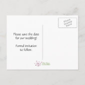 Blue Love Bird - Red de datum Aankondigingskaart (Achterkant)