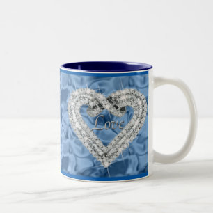 Blue Love Diamond Heart Mok