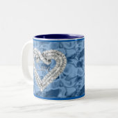 Blue Love Diamond Heart Mug (Devant gauche)