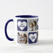 Blue Love Heart Photo Best Nana Ever Mug (Gauche)