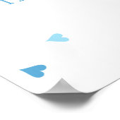 Blue Love Hearts Baby shower Affiche de bienvenue (Coin)