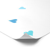 Blue Love Hearts Baby Sprinkl Affiche de bienvenue (Coin)