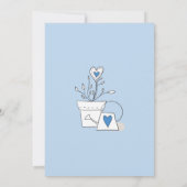 Blue Love Hearts Boy Baby shower per post Kaart (Achterkant)