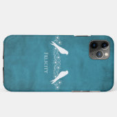 Blue Lovebirds Floral Vine coque iphone (Dos (Horizontal))