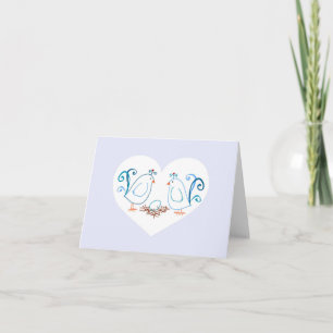 Blue Lovevogels en Nest Note Card Kaart